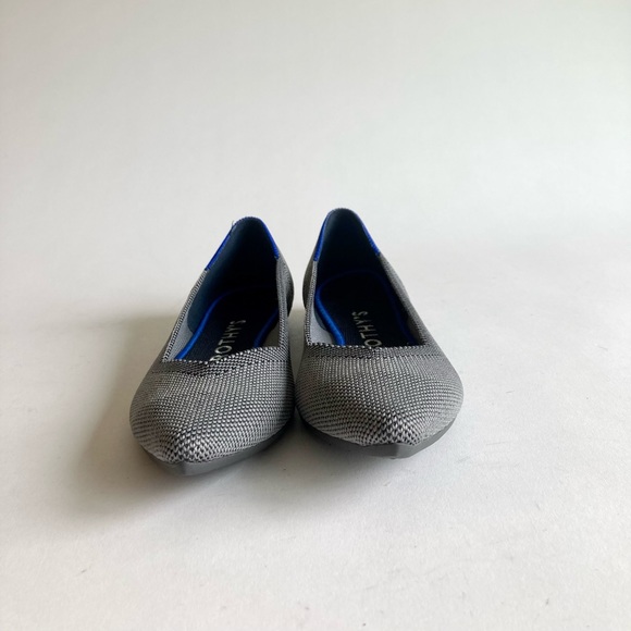 New Rothy’s Grey Blue Fabric Rubber Outsole Point Toe Loafers size 6 - Picture 10 of 15